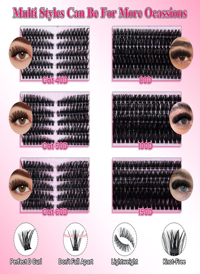 RITALASH Lash Clusters Kit Eyelash Clusters Kit Cat Eye Lashes Clusters Lash Extension Kit Cluster Eyelash Extensions Pestañas Postizas Naturales with Lash Bond&Seal,Remover,Lash Tweezers(Cat Eye Lash Kit) - Image 2